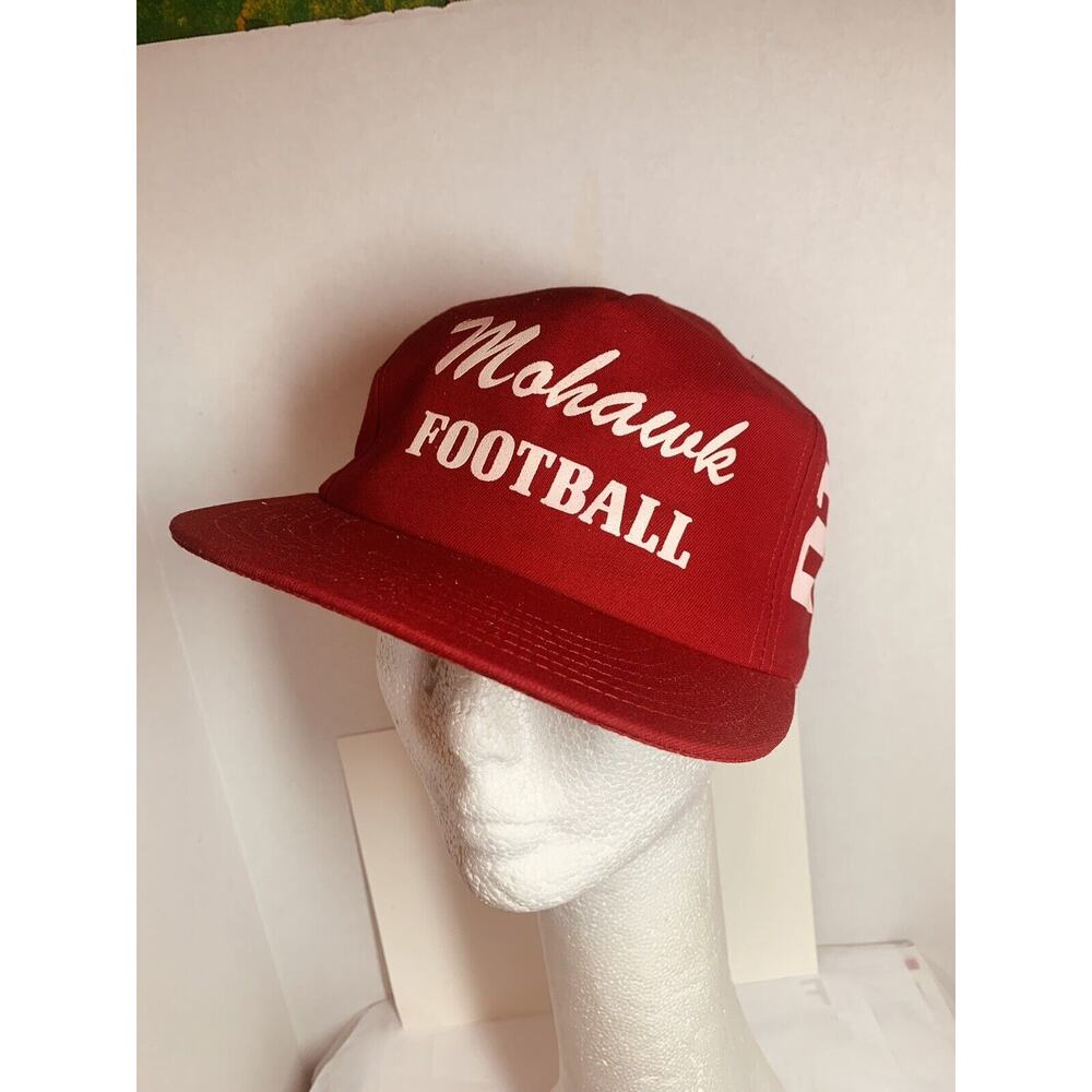 Mohawk Football Red 21 Cap SnapBack Vinyl or Screen printed USA GUC